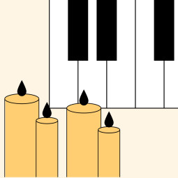 Infografica raffigurante l'evento Musica a lume di candela